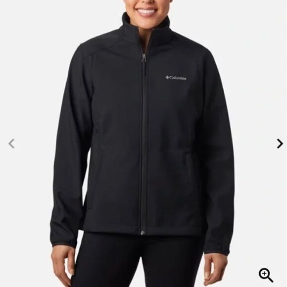 COLUMBIA Jacket Black Kruser Ridge Fleece Lined Soft Shell Jacket Size Medium - Picture 1 of 9